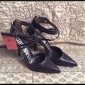 Navy blue high heel shoes